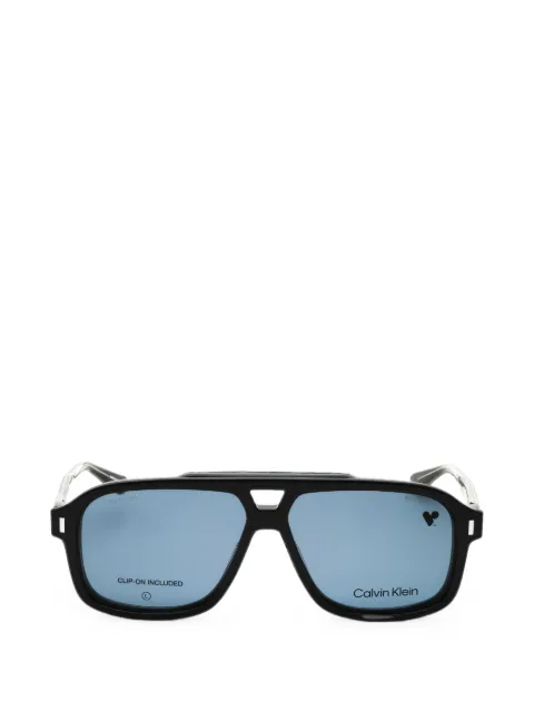 Calvin Klein pilot-frame clip-on glasses