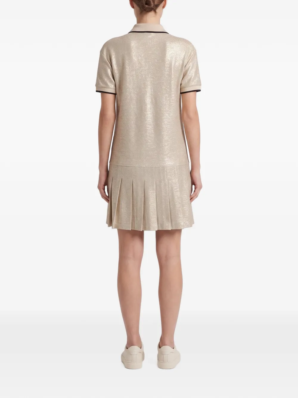 Brunello Cucinelli mini pleated-skirt polo dress Goud