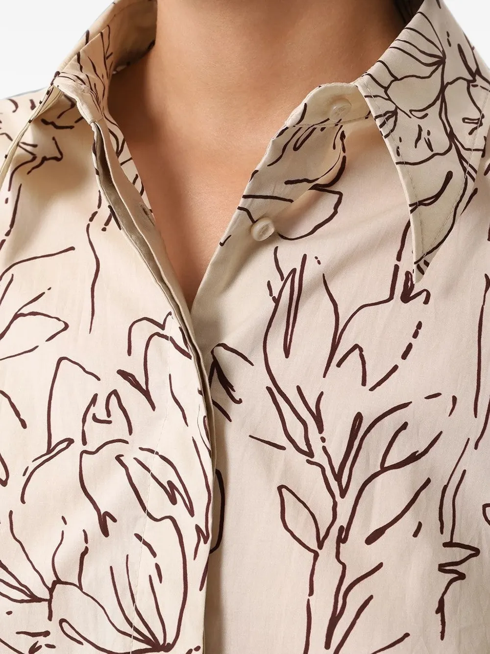 Brunello Cucinelli floral-print midi dress Beige