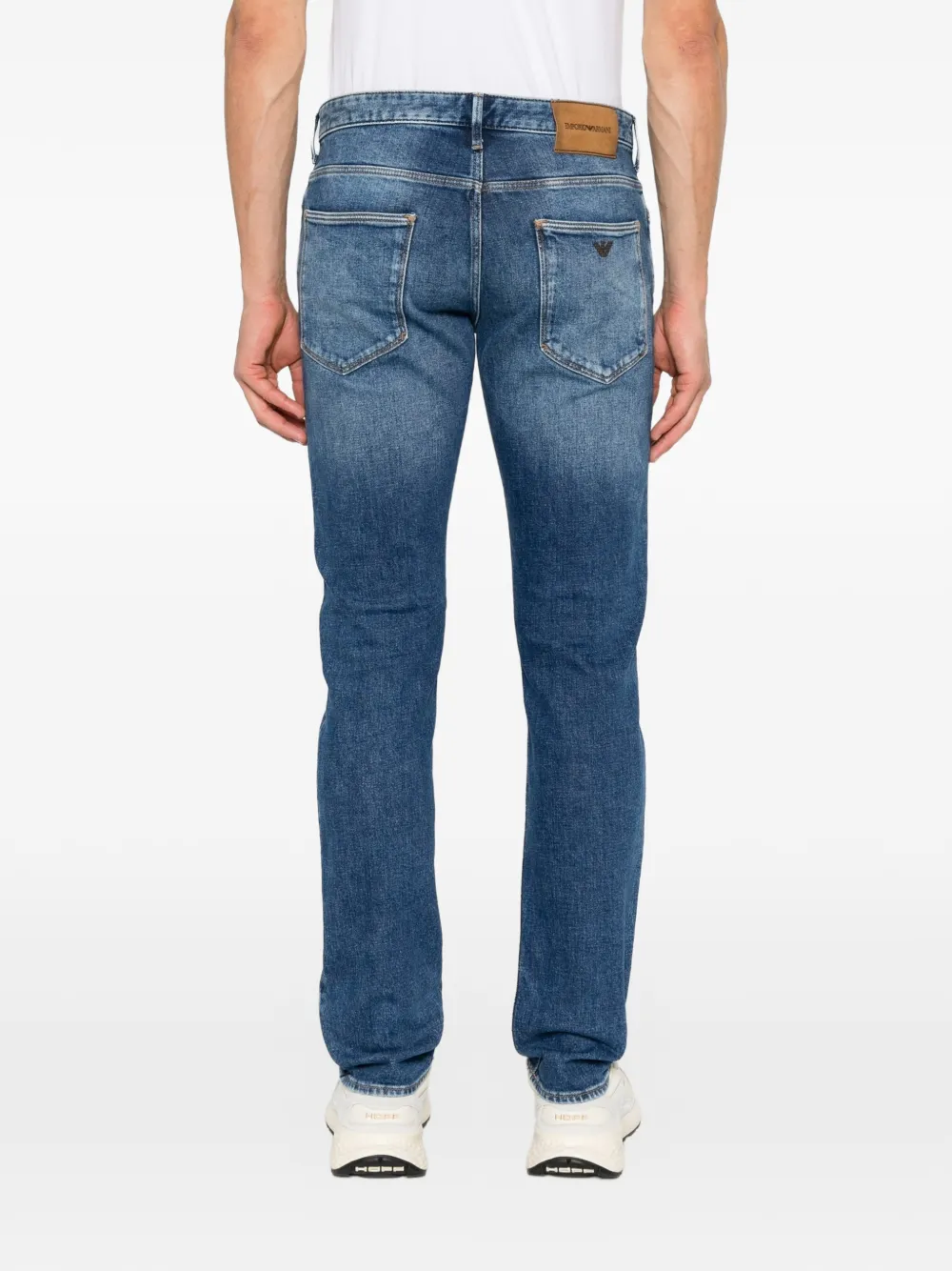 Emporio Armani J06 slim-fit jeans met vervaagd effect Blauw