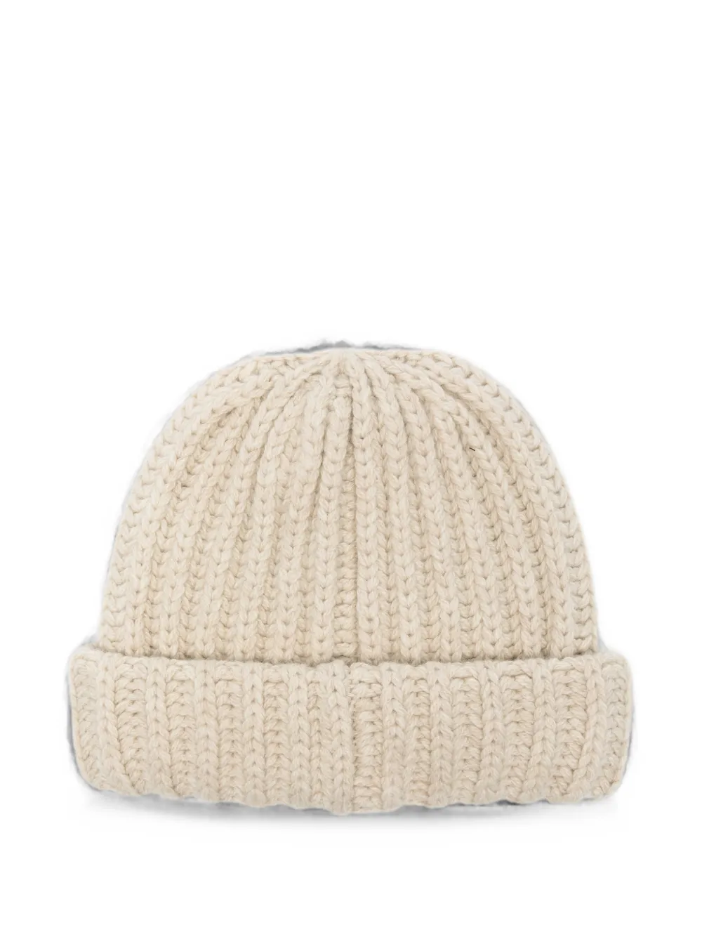 DSQUARED2 KIDS Ribgebreide muts met geborduurd logo Beige
