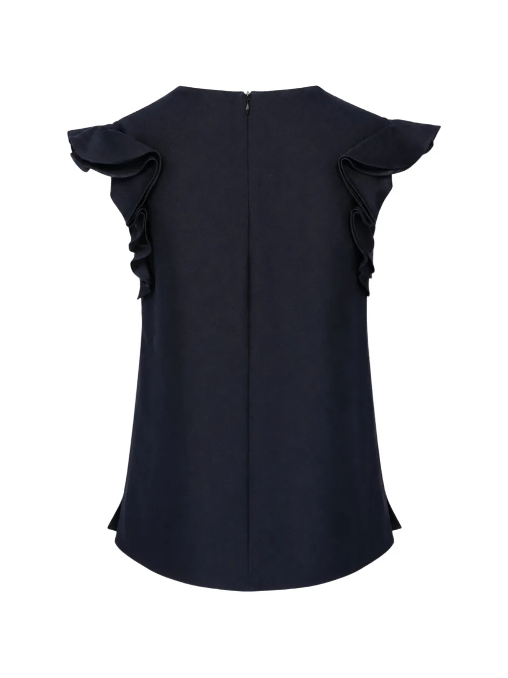 Shushu/Tong Bead-embellished Ruffled-sleeves Blouse in Blue, view 2