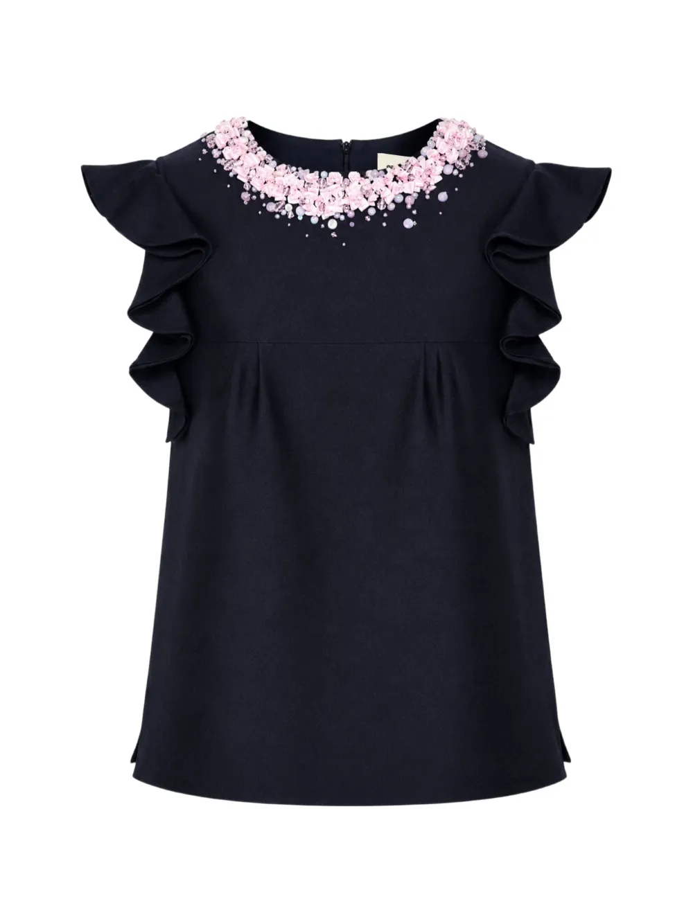 SHUSHU/TONG bead-embellished ruffled-sleeves blouse
