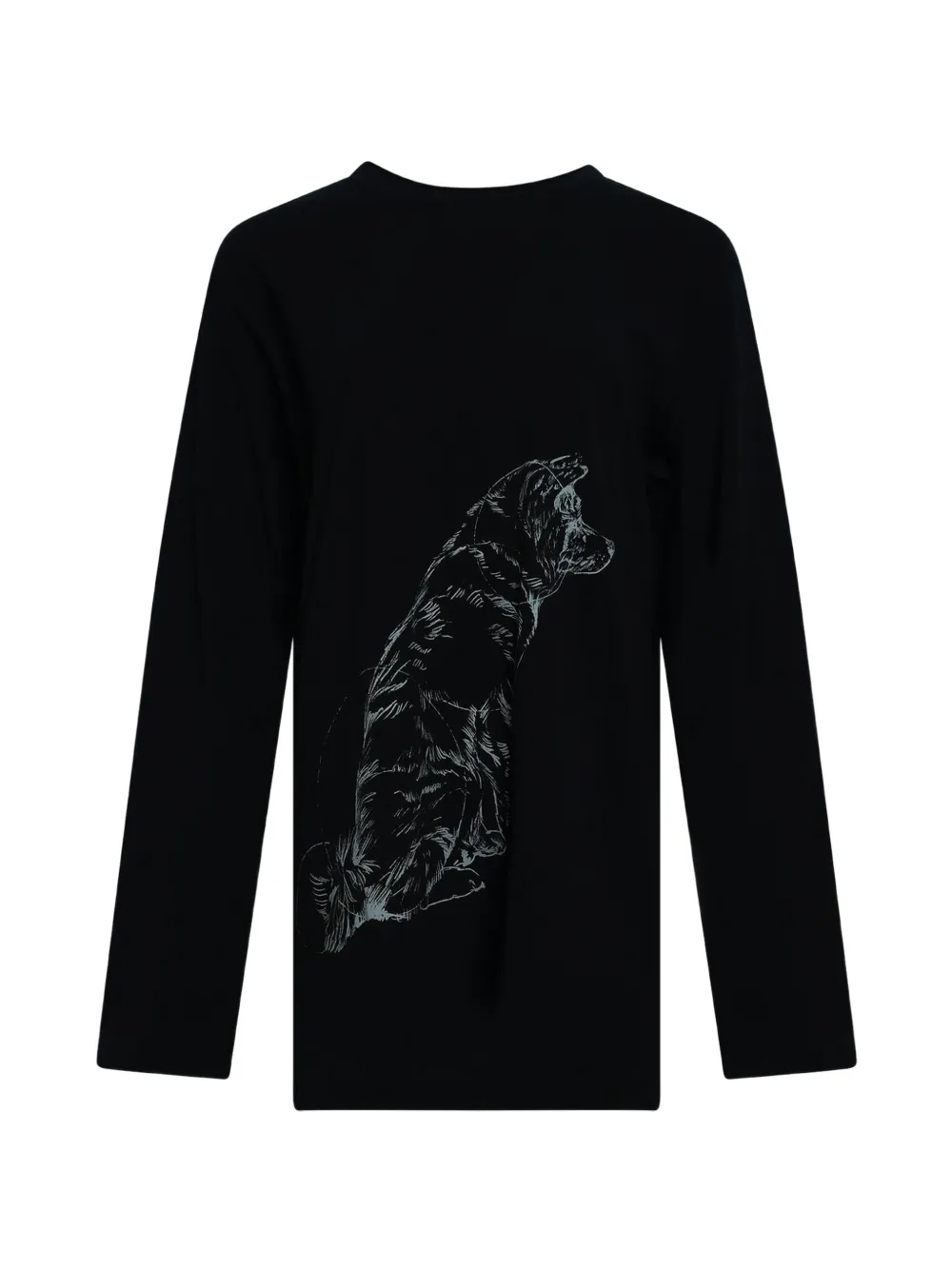 Yohji Yamamoto dog-print long-sleeve T-shirt · 2