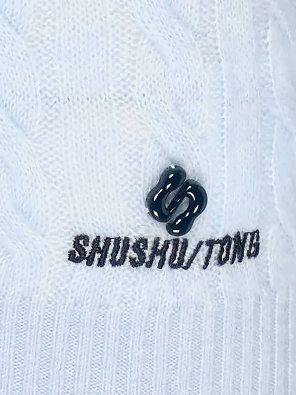 SHUSHU/TONG Cable-knit Sailor-collar Sweater in Blue, view 3