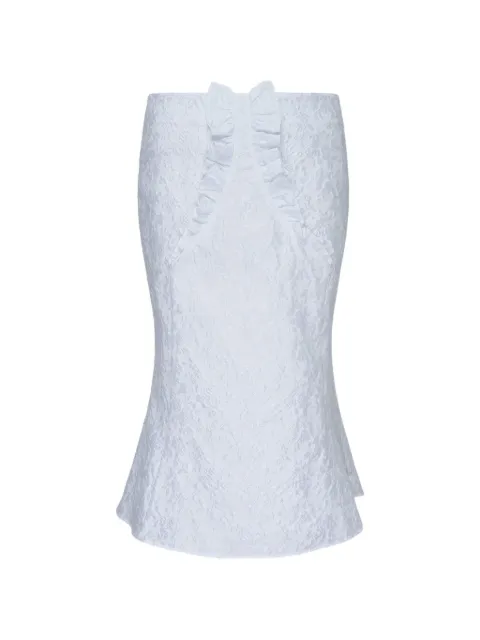 SHUSHU/TONG ruffled floral-jacquard midi skirt