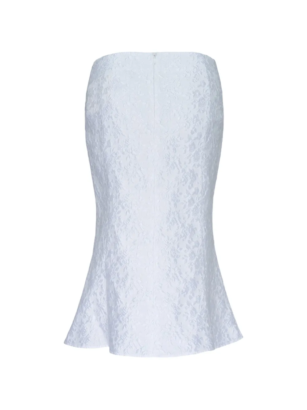 SHUSHU TONG Midi-rok met bloemenjacquard en ruches Wit