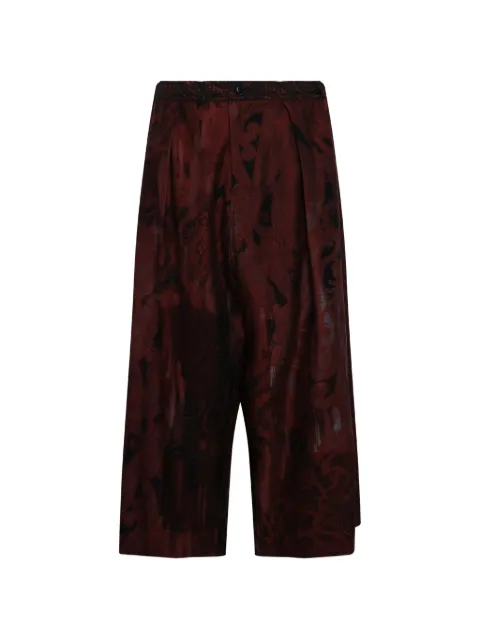 Y's paisley-print wide-leg trousers