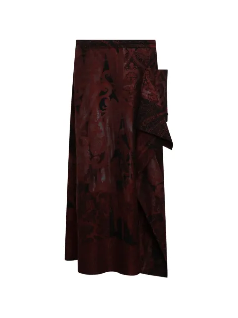 Y's paisley-print draped midi skirt