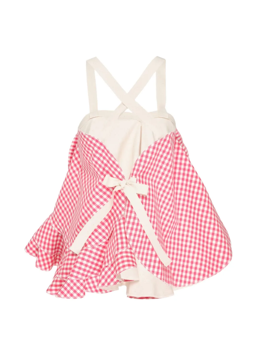 Comme des Garçons TAO Top met gingham-ruit en ruches Roze