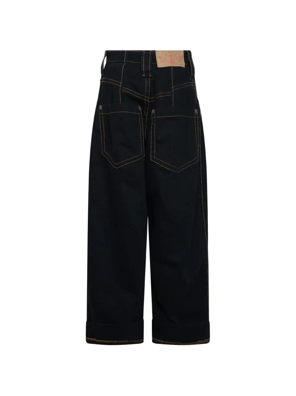 Vaquera Baby jeans met wijde pijpen en contrasterend stiksel Zwart