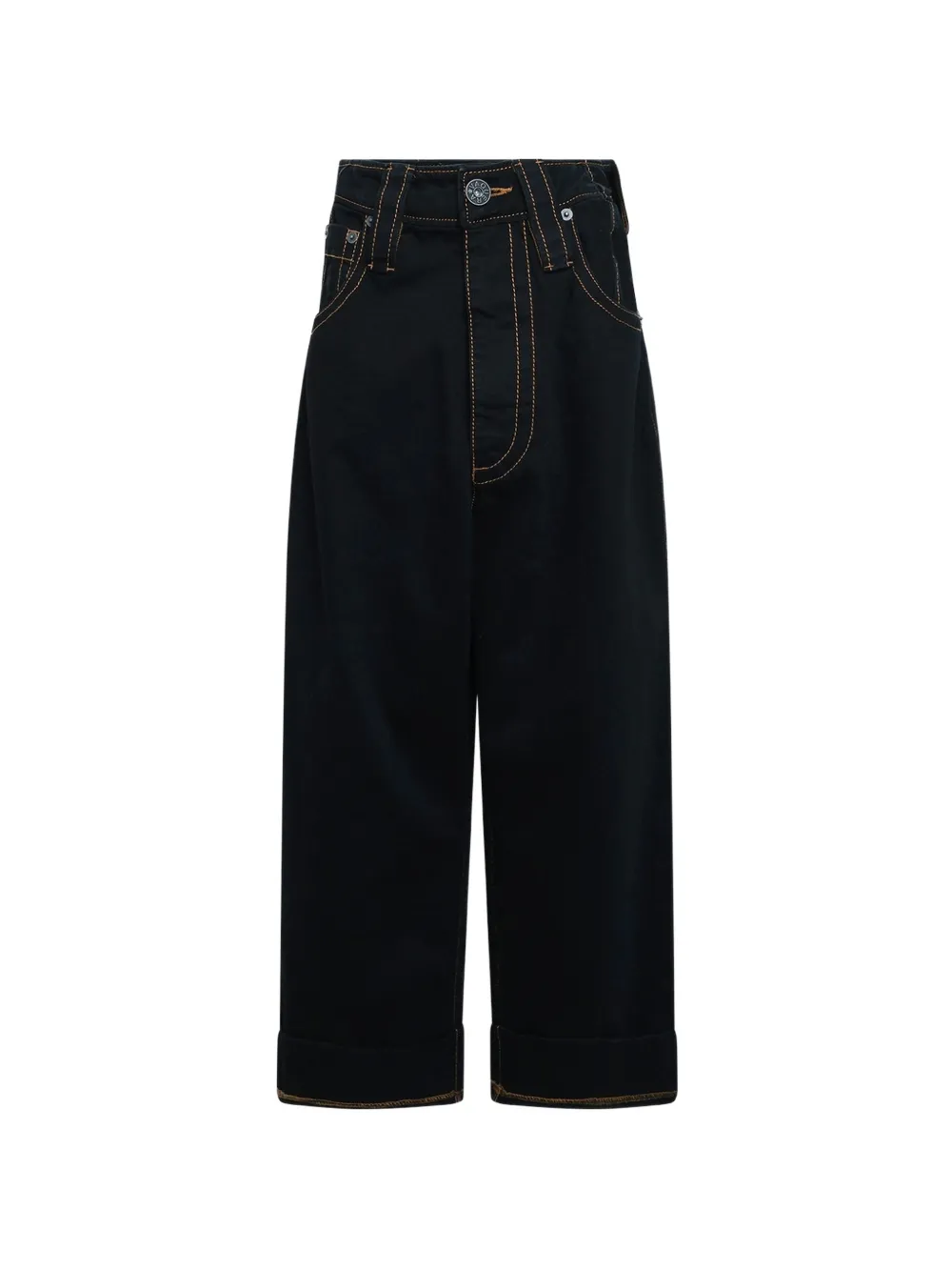 Vaquera Baby contrast-stitch wide-leg jeans - Nero
