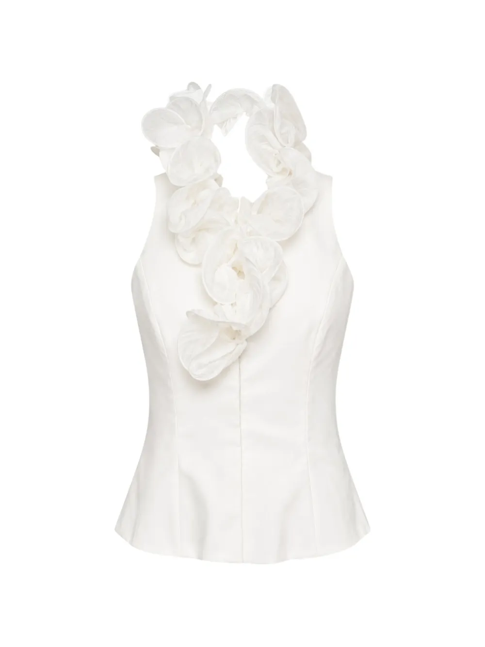 Stolen Stores floral-appliqué halterneck top