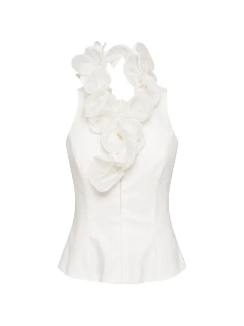 Stolen Stores floral-appliqué halterneck top