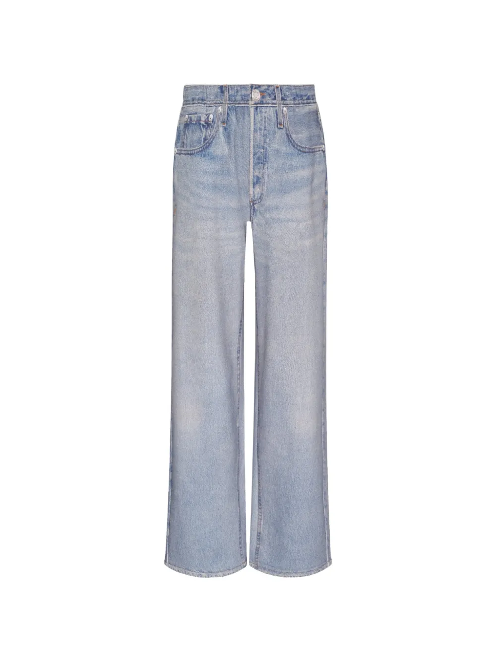 rag & bone faded-effect wide-leg jeans - Blu
