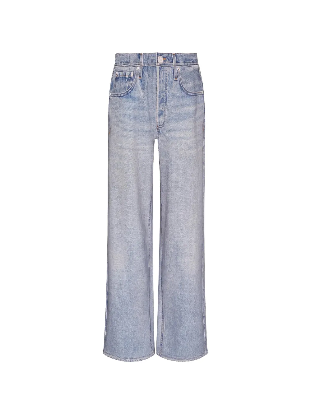 rag & bone faded-effect wide-leg jeans - Blu