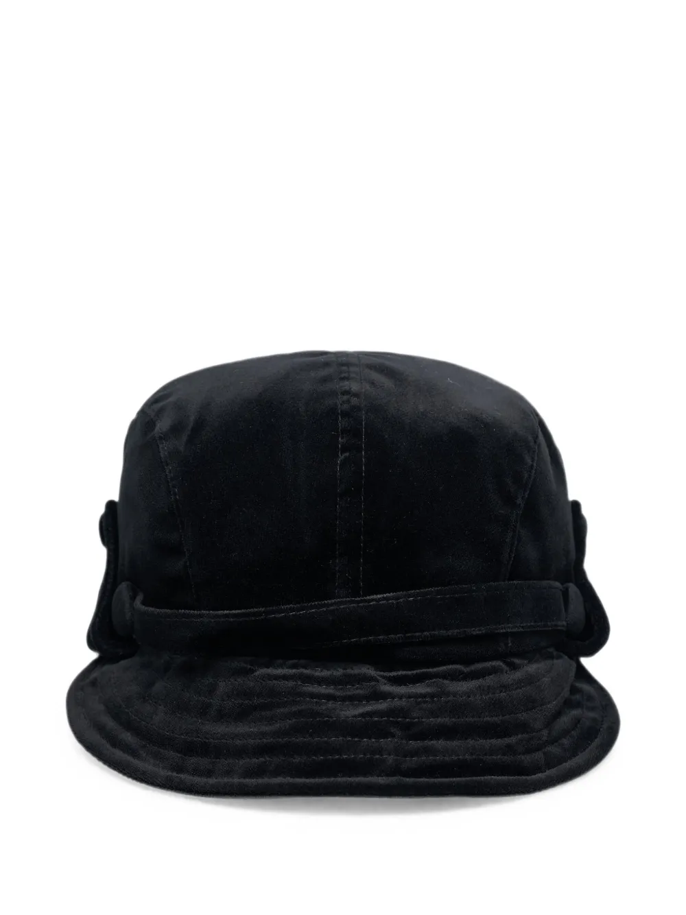 Open Yy Velvet Ear-flap Hat In Black