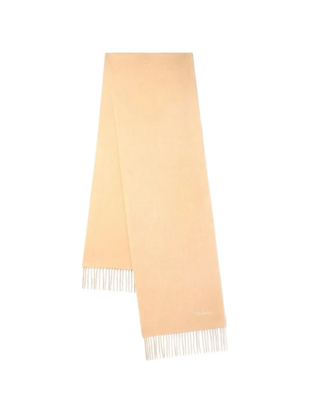 Mulberry logo-embroidered fringed scarf - Toni neutri