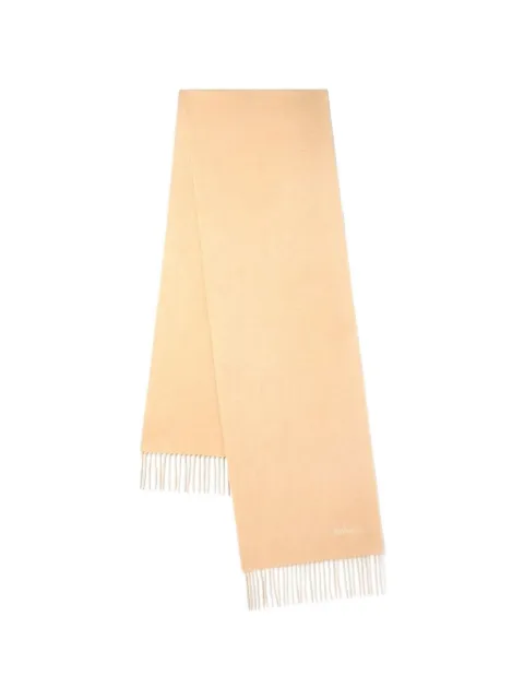 Mulberry logo-embroidered fringed scarf