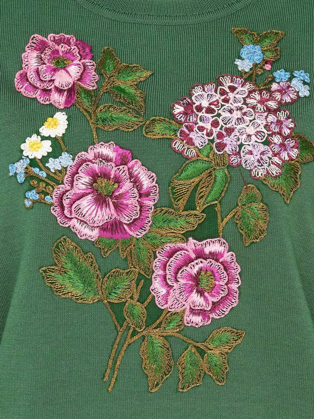 Carolina Herrera Trui met geborduurde bloemen Groen