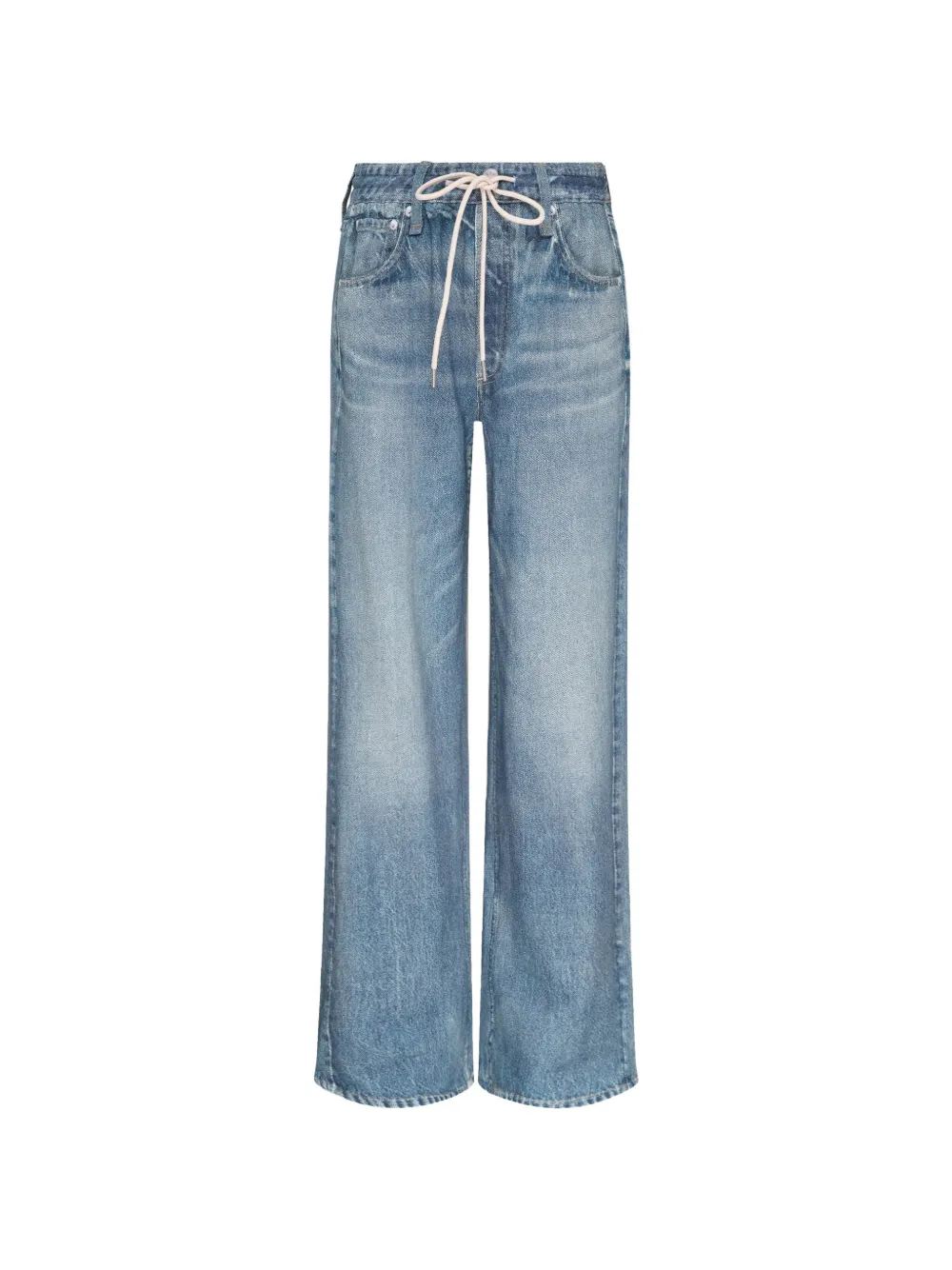 rag & bone drawstring-waist wide-leg jeans - Blu