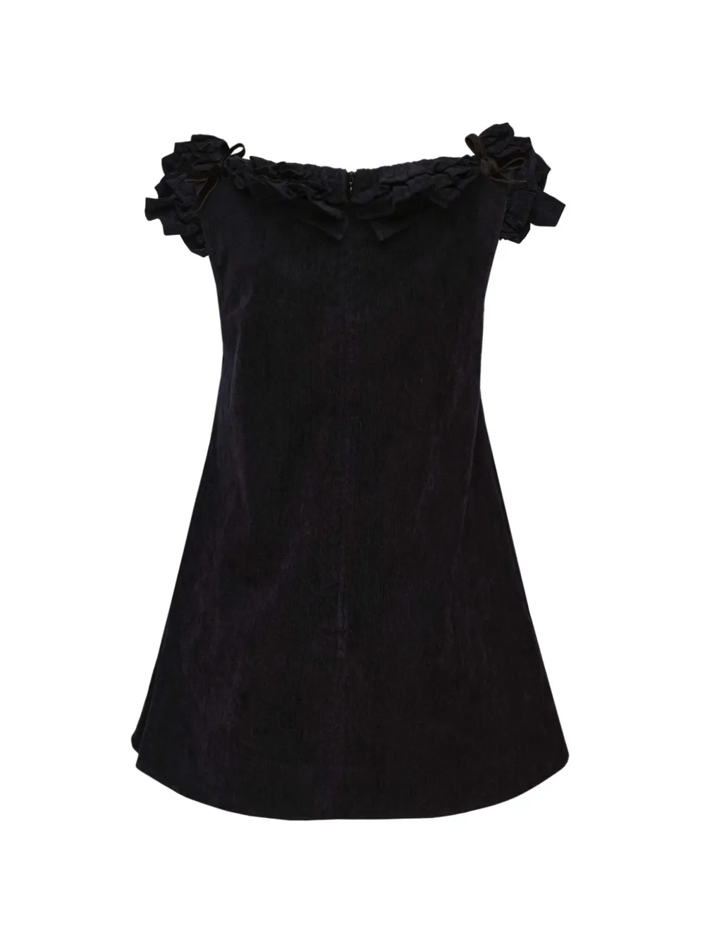 SHUSHU/TONG ruffled lace-trim mini dress - Blu