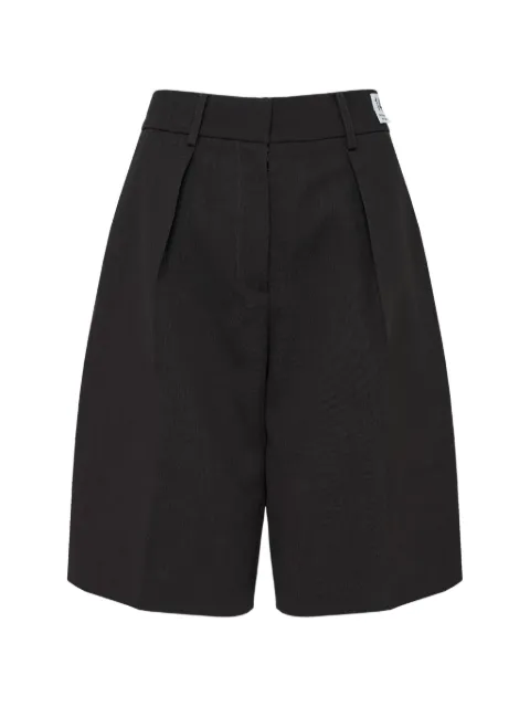 RE CODE pleated frayed-edge shorts