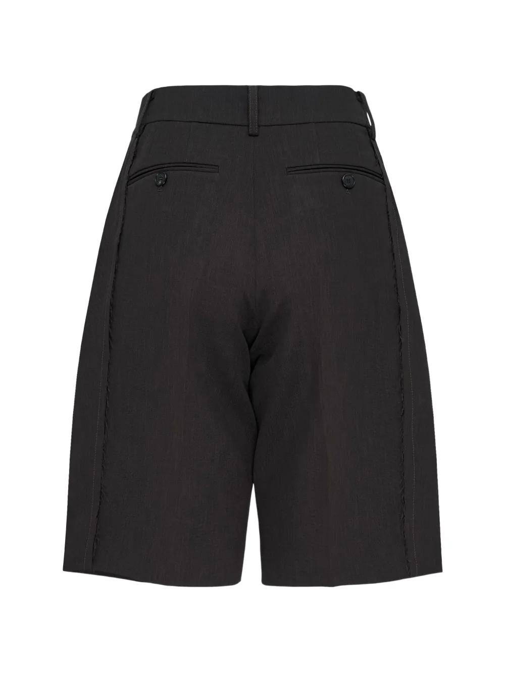 RE CODE Geplooide shorts met franje Zwart