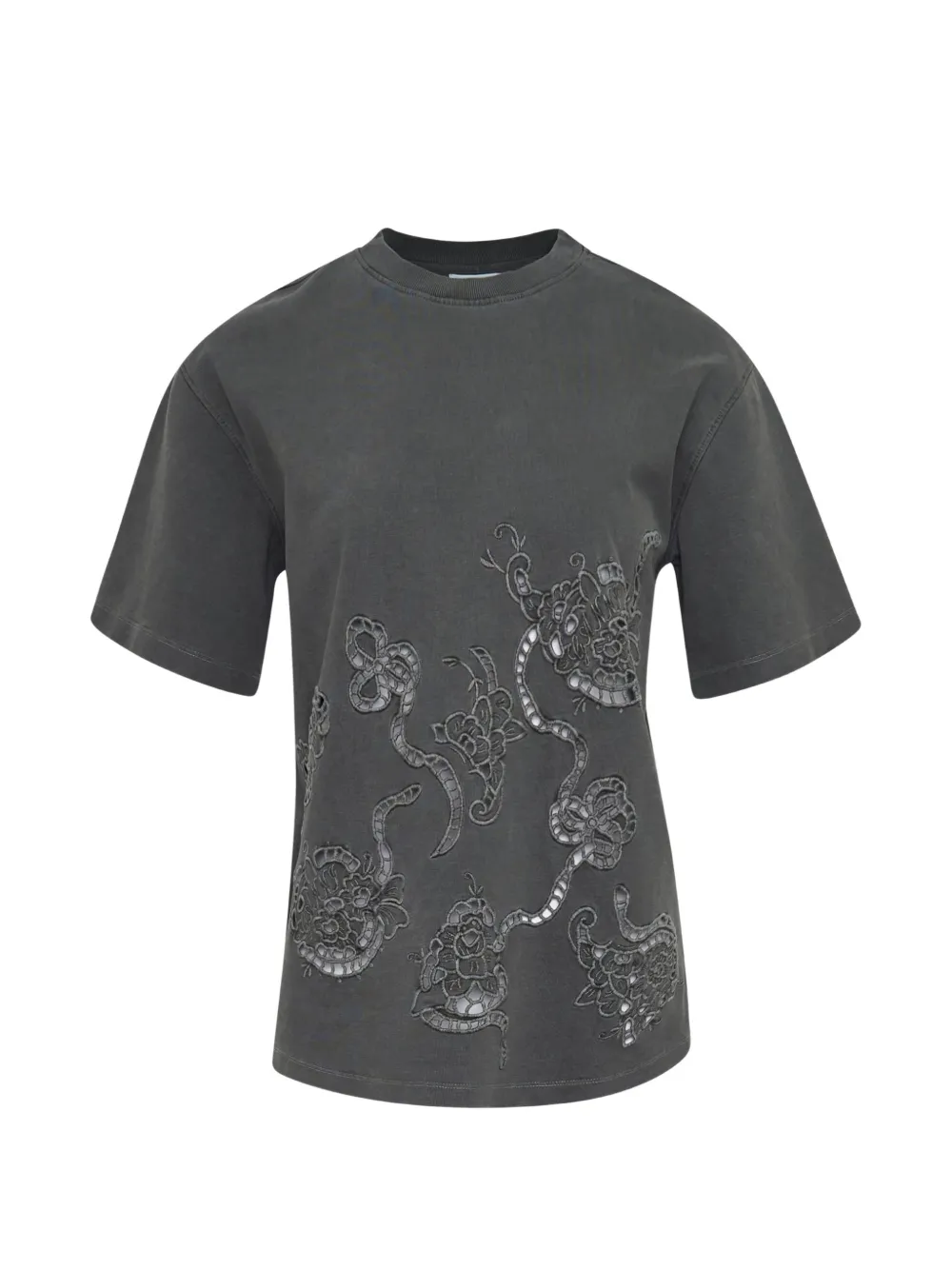 GANNI broderie-anglaise T-shirt - Grigio