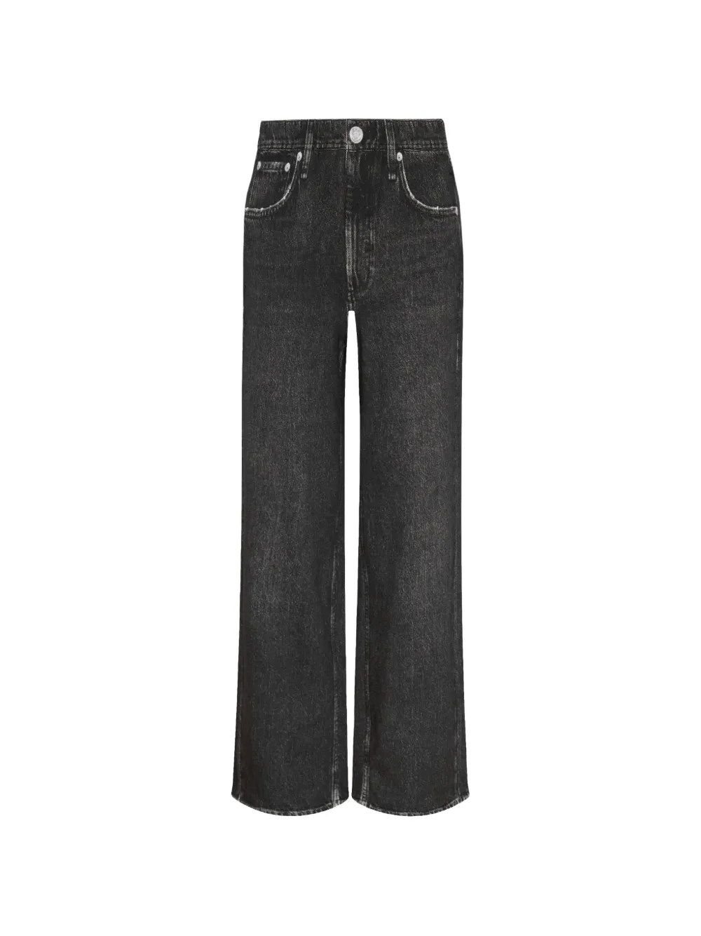 rag & bone faded wide-leg jeans - Nero