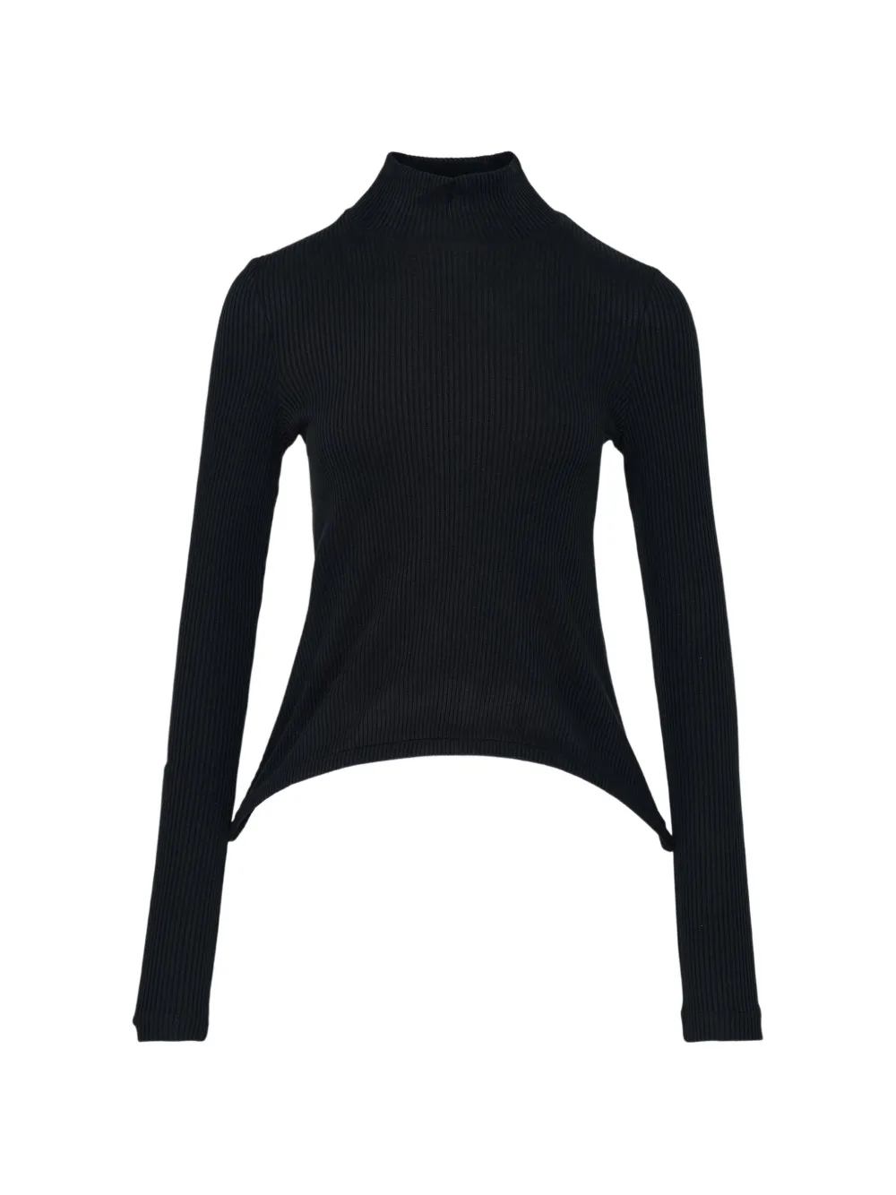 Melitta Baumeister Ribbed-knit Asymmetric Sweater In Black