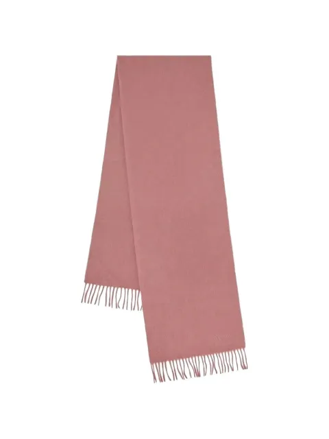 Mulberry fringed logo-embroidered scarf