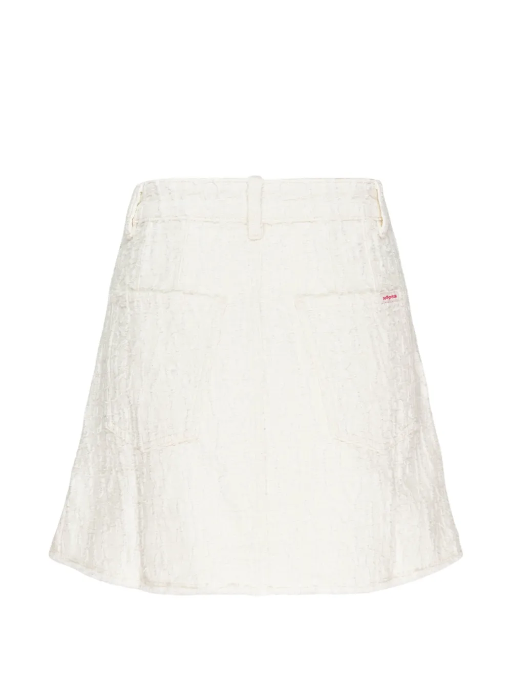 Self-Portrait Denim mini-rok met textuur Wit