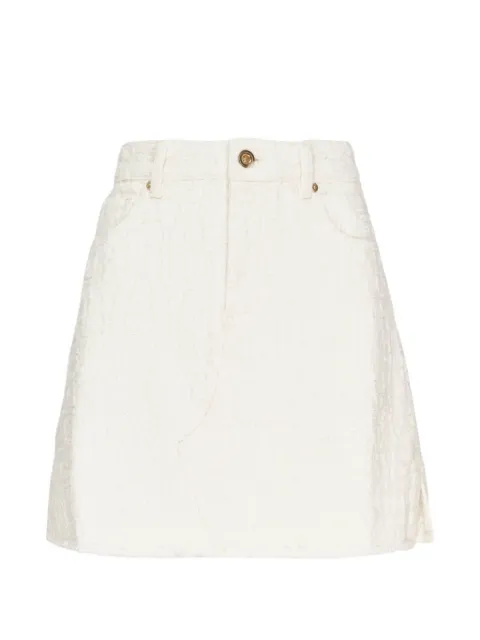 Self-Portrait textured denim mini skirt