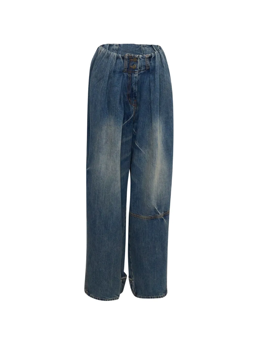 Open YY faded pleated-waist jeans - Blu
