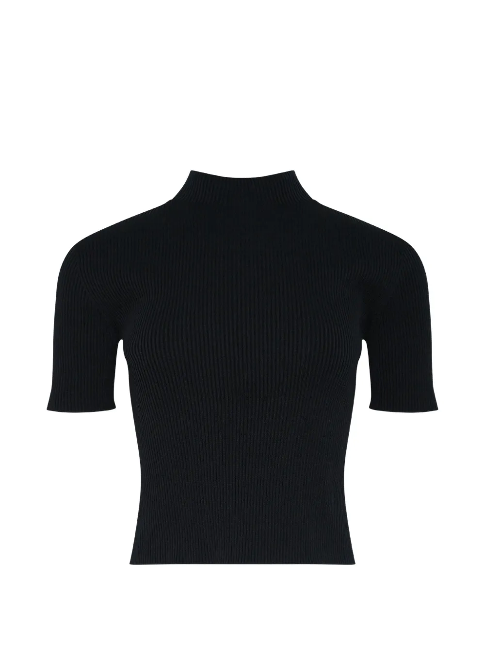 Cfcl Ribbed-knit Short-sleeve Top In Black