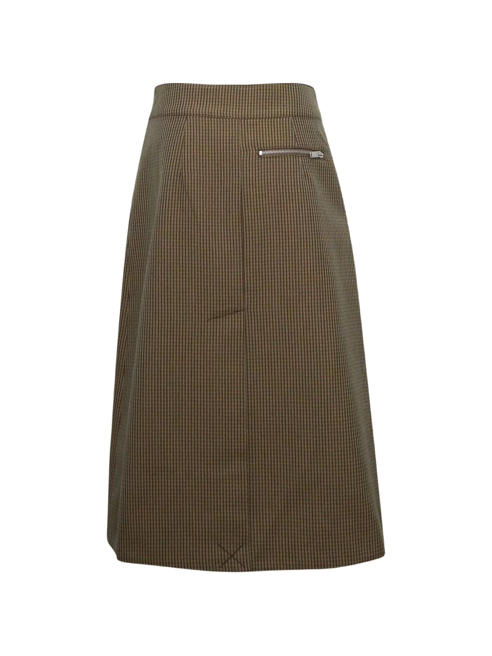 3.1 Phillip Lim Geruite midi-rok met ritsdetail Bruin
