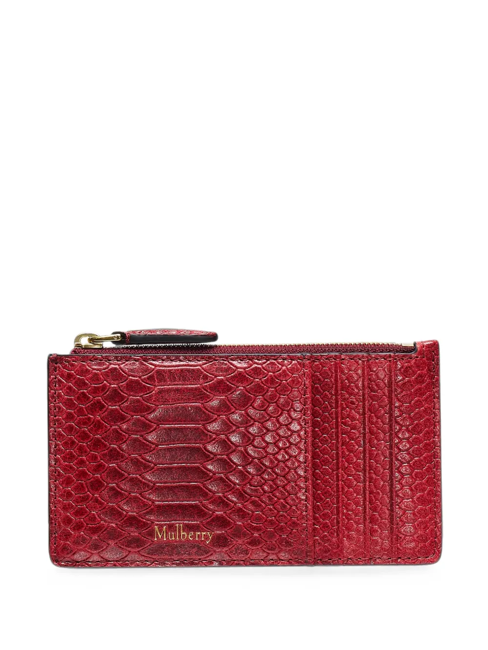 Mulberry Continental snakeskin-effect card holder - Rosso