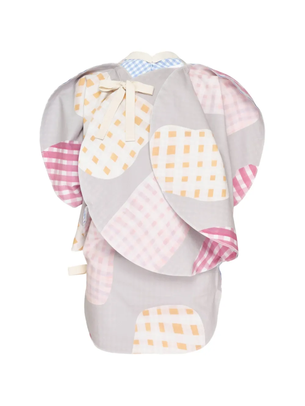 Comme des Garçons TAO gingham-print layered top Grijs