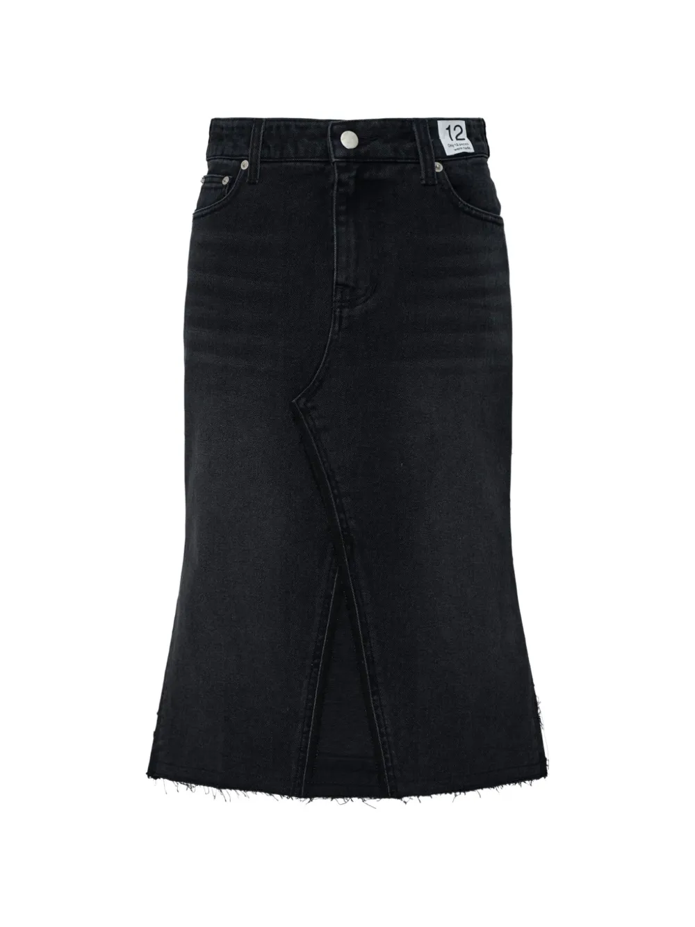 RE CODE distressed-hem skirt - Nero