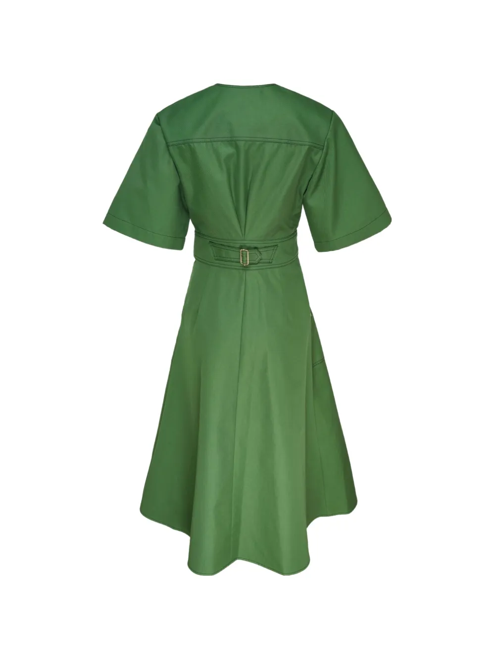 Carolina Herrera belted short-sleeve midi dress Groen