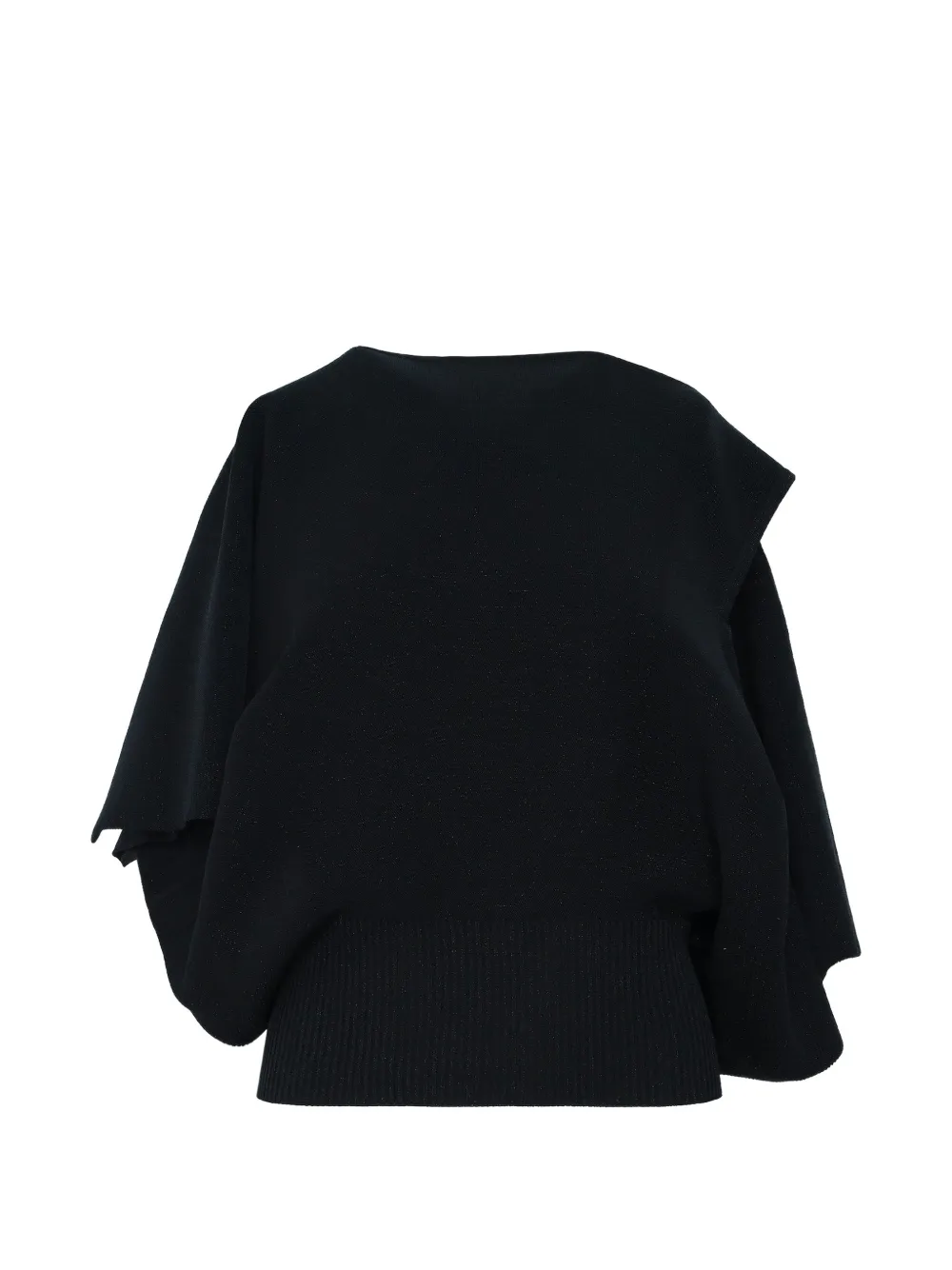 Cfcl Pottery Crease Asymmetric Ribbed-hem Sweater In Black