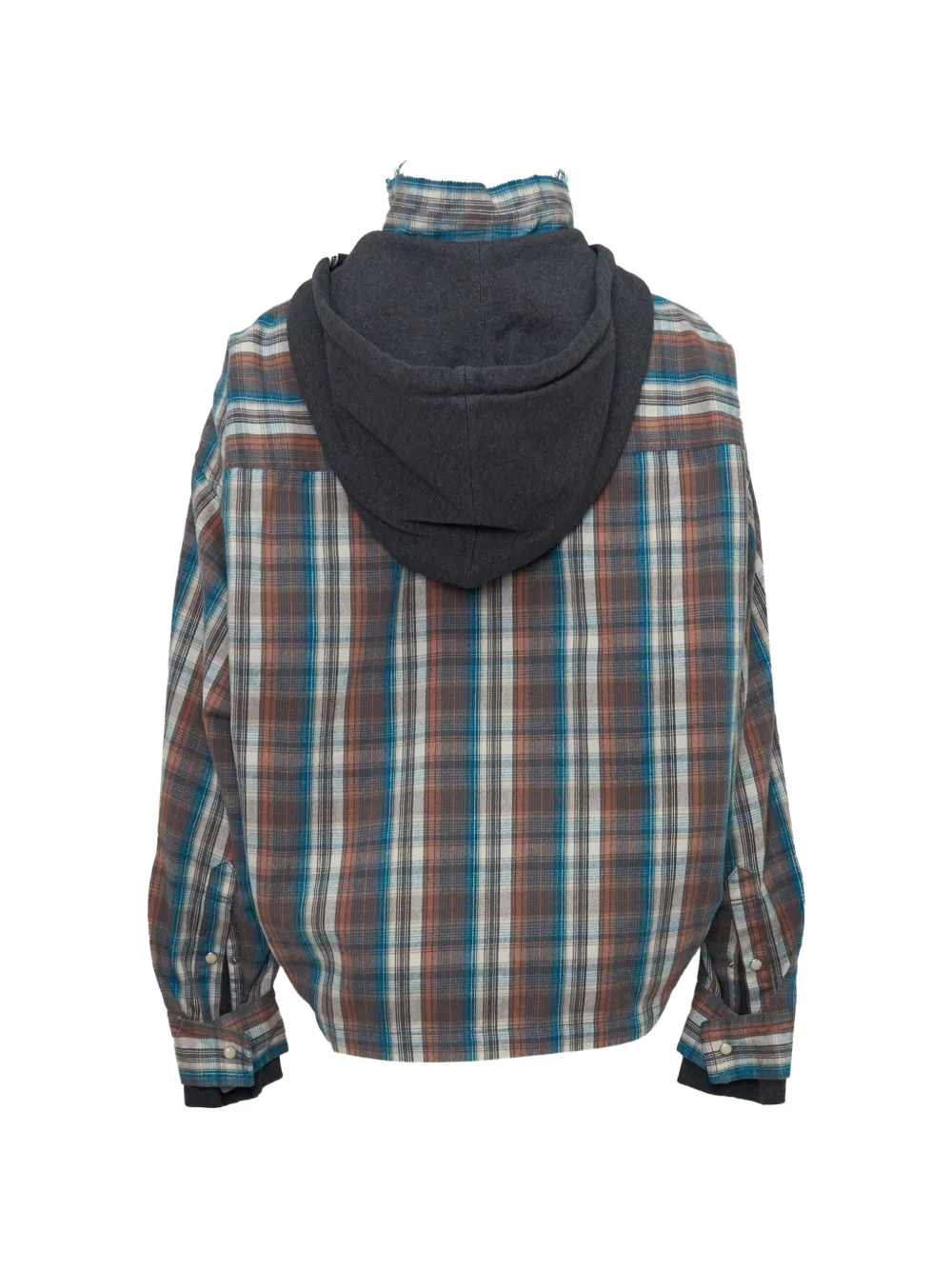 Maison MIHARA YASUHIRO Geruite blouse met capuchon Oranje
