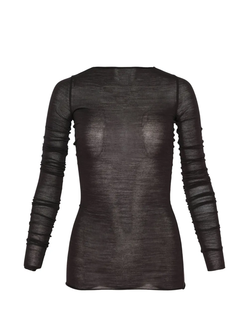 Rick Owens sheer ruched-sleeve top