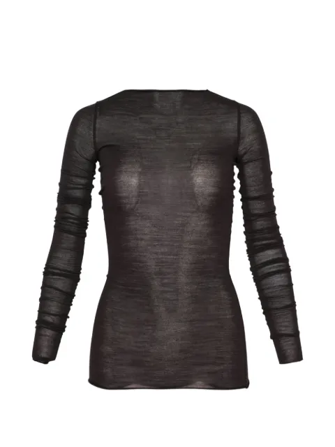 Rick Owens sheer ruched-sleeve top
