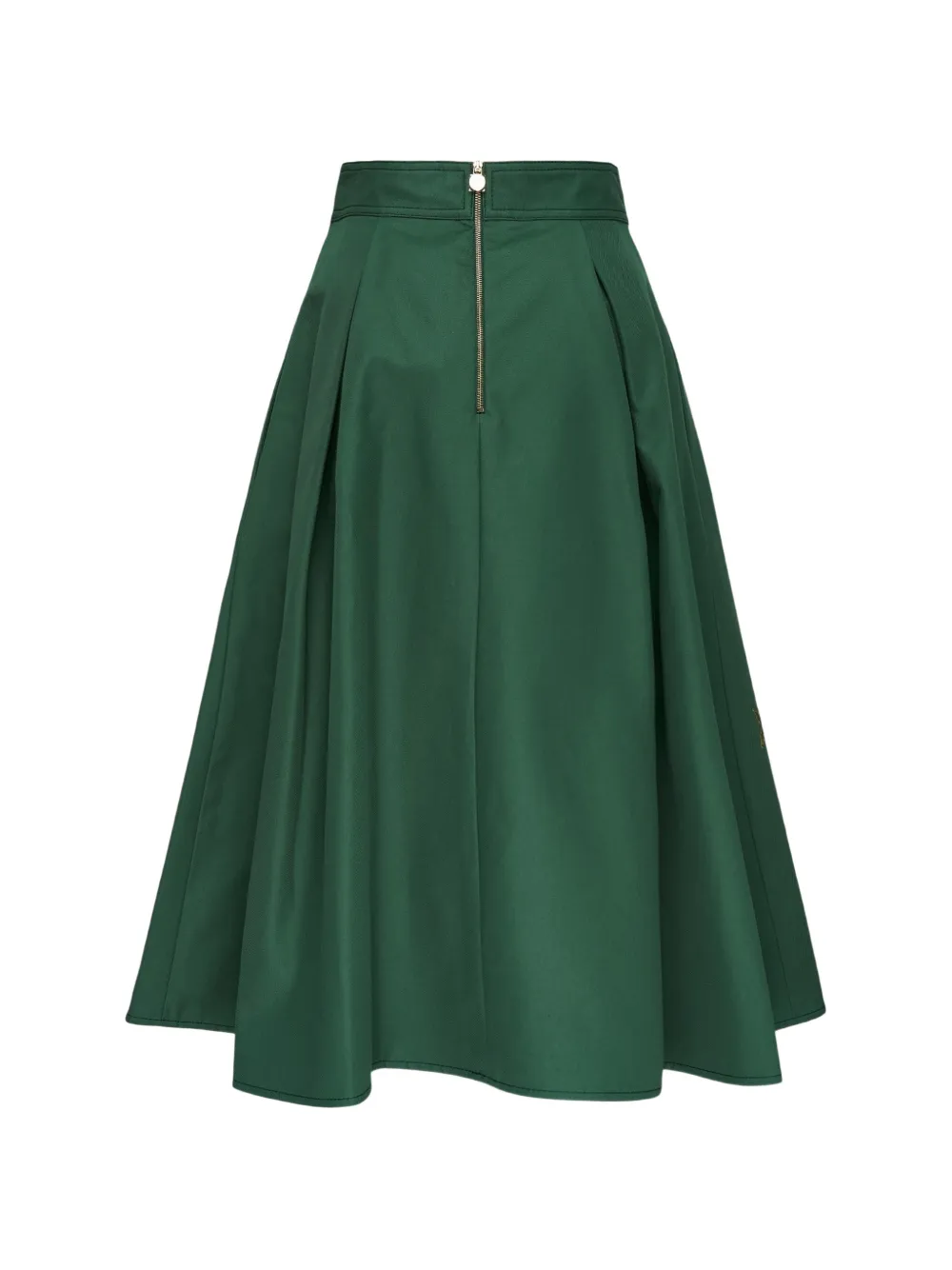 Carolina Herrera Floral-embroidered Pleated Skirt in Green, view 2
