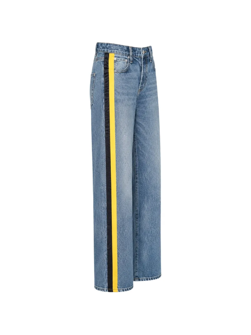 rag & bone Rb Miramar Sport Stripe jeans met wijde pijpen en zijstreep Blauw