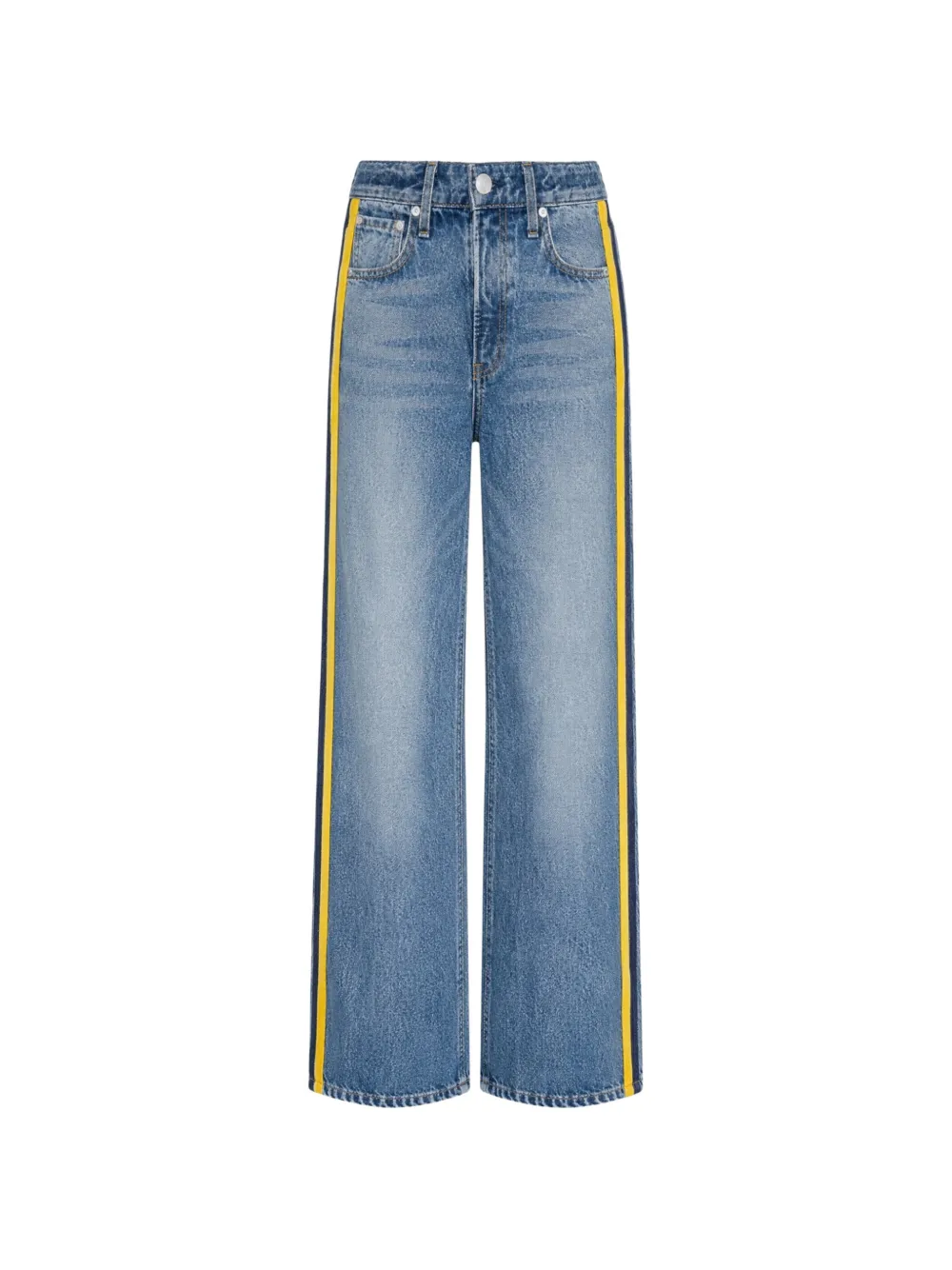rag & bone Rb Miramar Sport Stripe side-stripe wide-leg jeans - Blu