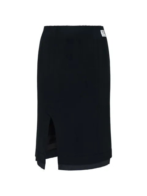 RE CODE logo-patch raw-edge skirt