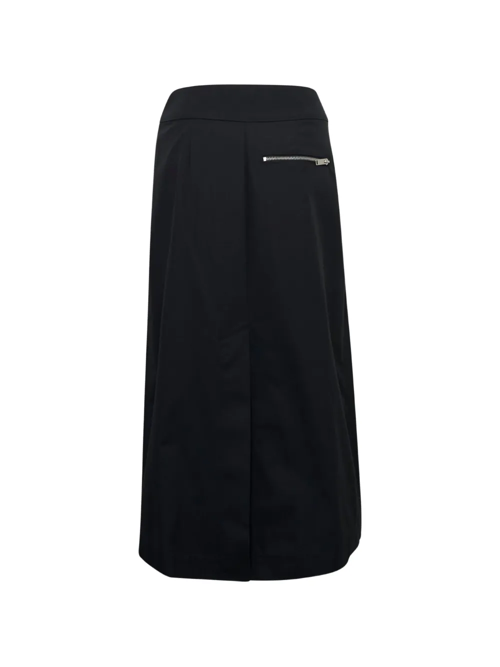 3.1 Phillip Lim Midi-plooirok met ritsdetail Zwart